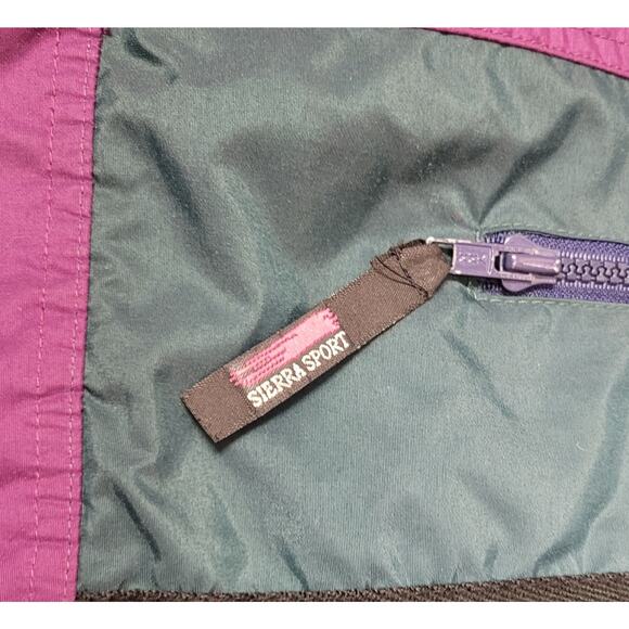 Vintage Sierra Sport Pullover Jacket L Teal Purple 90s Ski Retro Trailcore - Picture 4 of 16